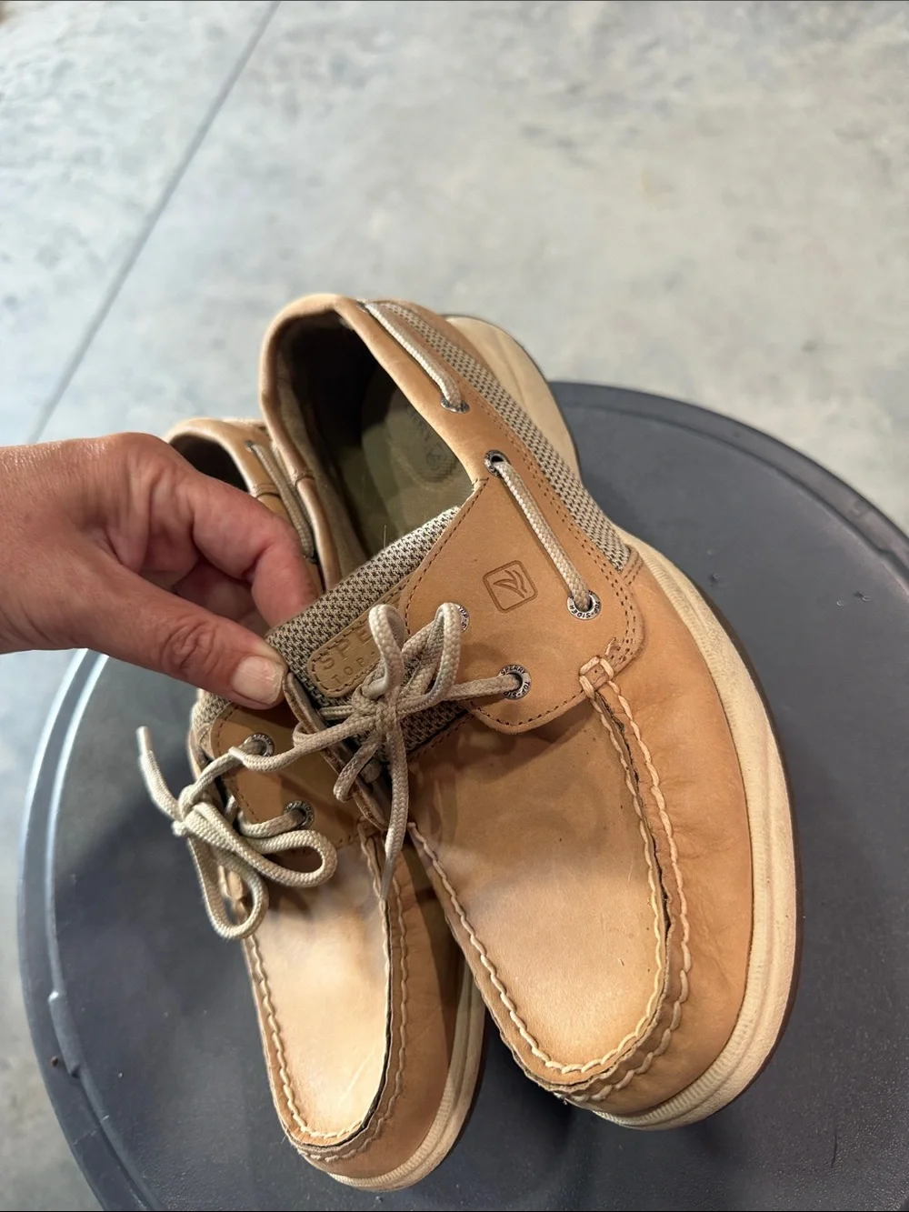 Sperry Men's Tan Leather & Mesh Lace-Up Boat Shoes